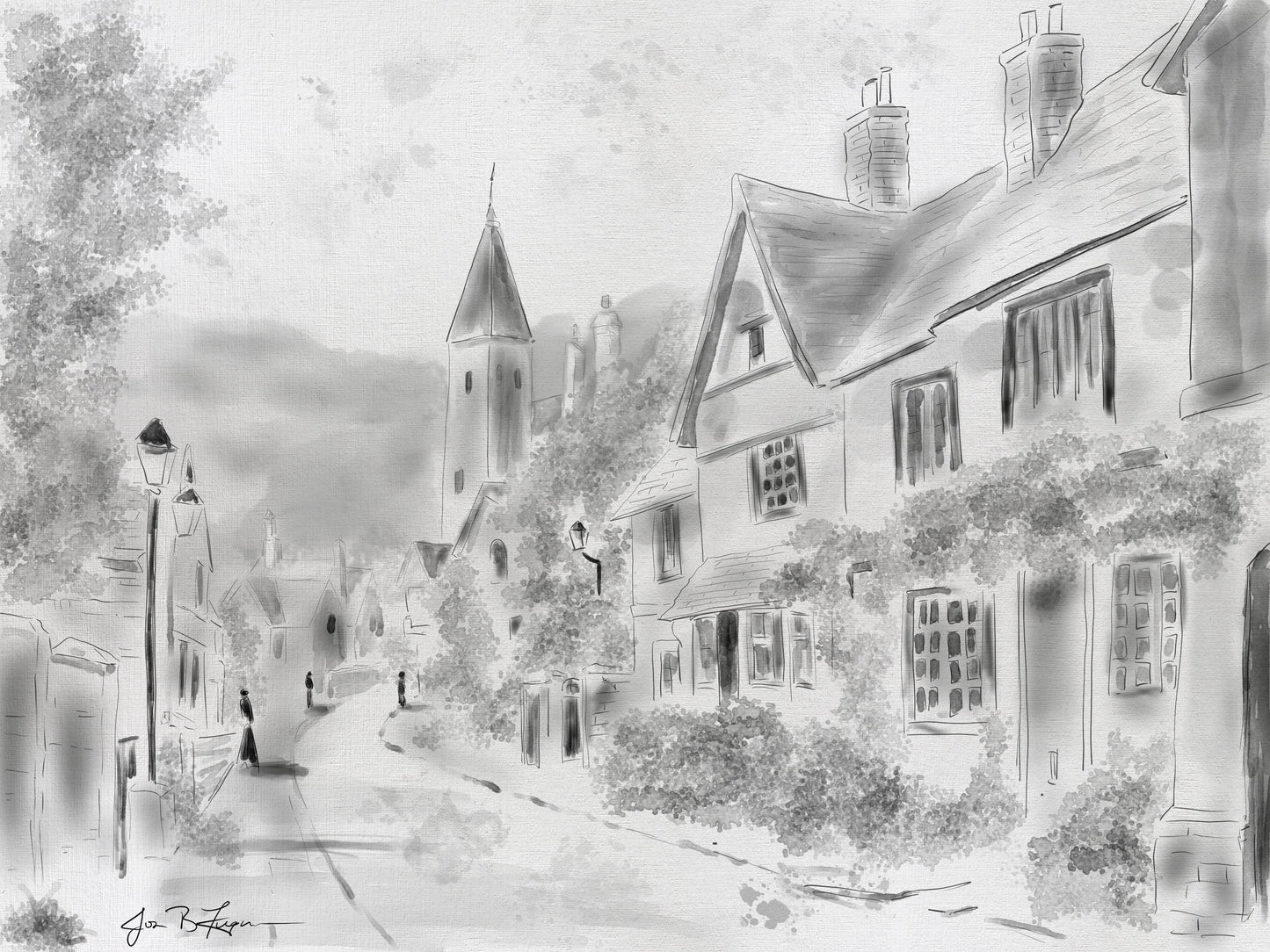 English Village (12" x 16") - Museum Quality Print