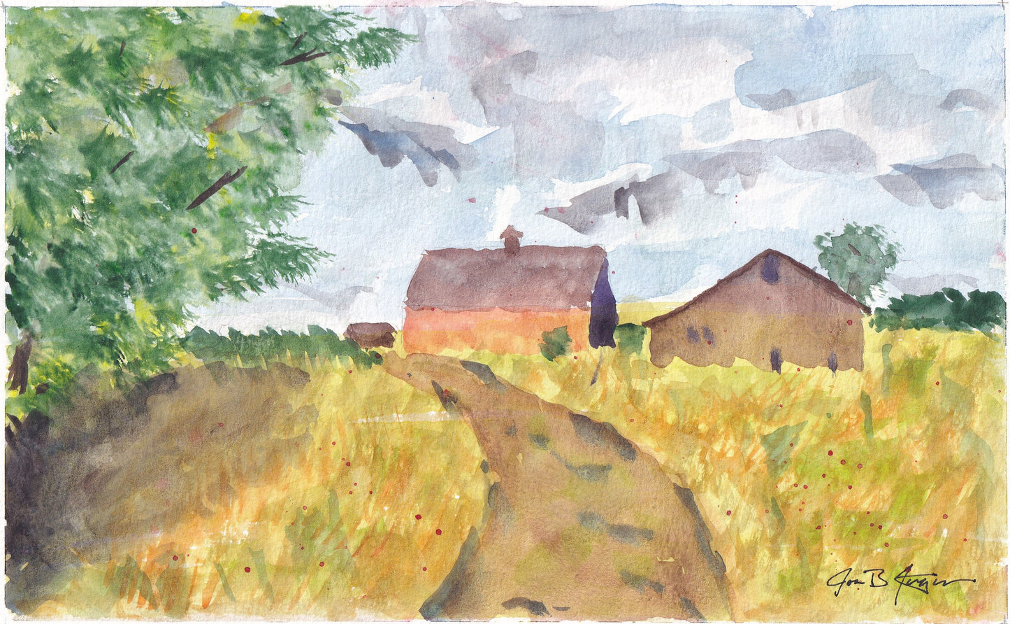 Barn and Field (12" x 18") - Museum Quality Print