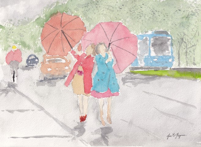 Walk in the Rain (12" x 16") - Museum Quality Print